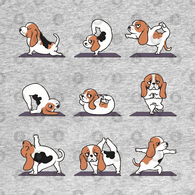 Basset Hound yoga by huebucket